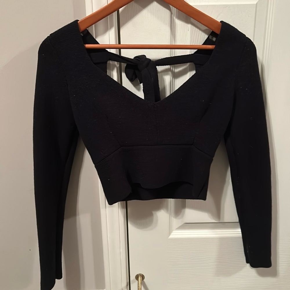 cropped open back sweater